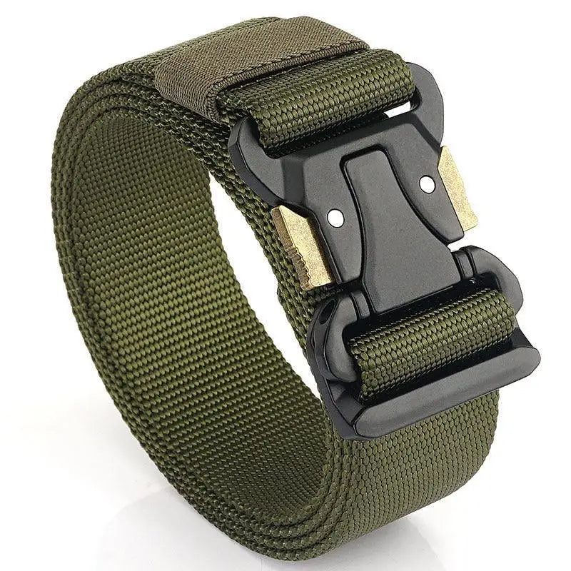 Olive green Hallfred Tactical Elastic Belts Set with black nylon and metal buckle