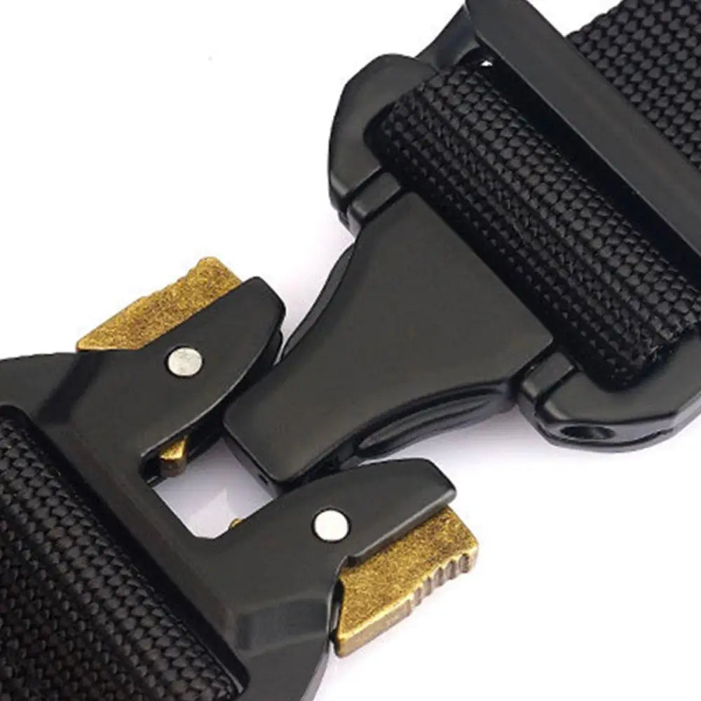 Black metal buckle with nylon webbing on Hallfred Tactical Elastic Belts Set