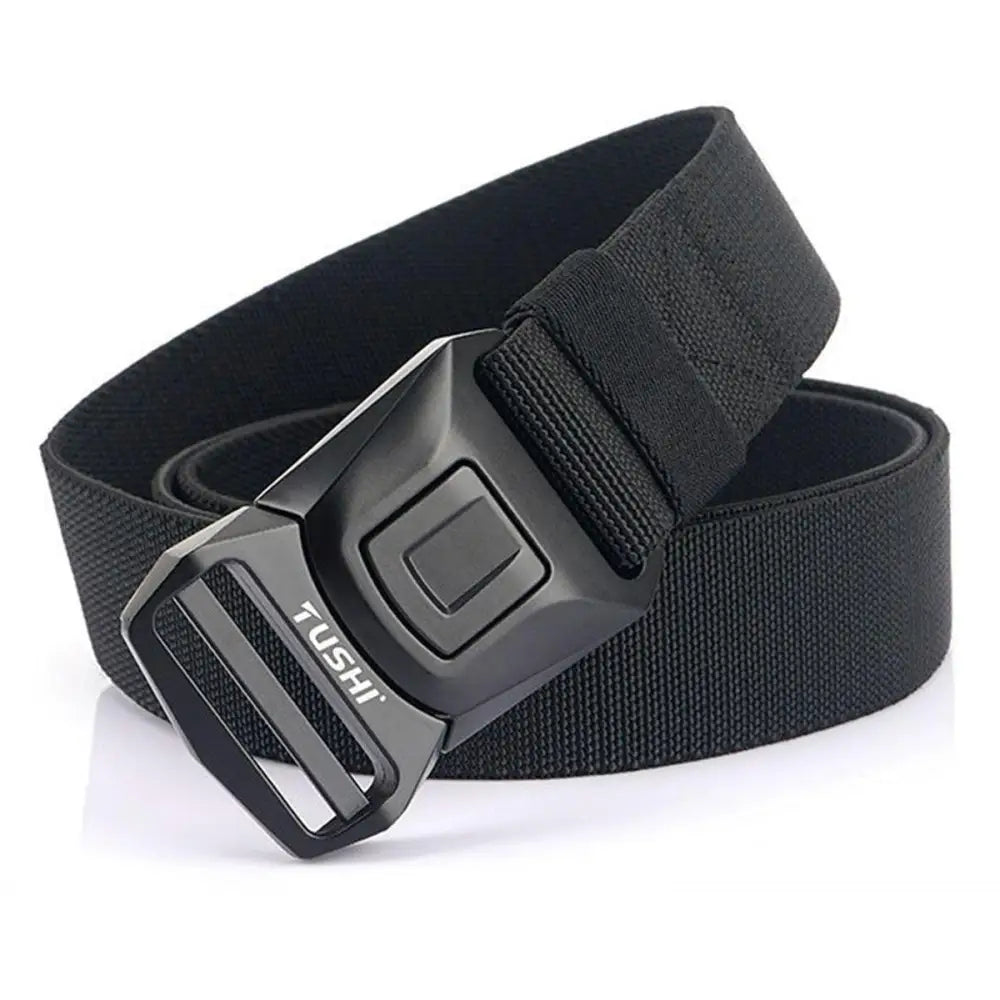 Black nylon Koll Tactical Military Belt with metal buckle for tactical military use