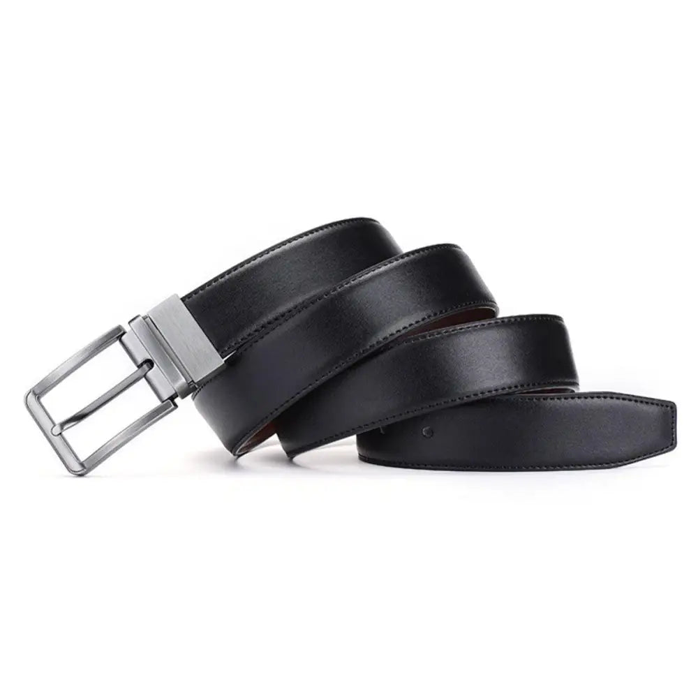 Lucas Leather Belt with Silver Buckle showcasing elegant leather belt style