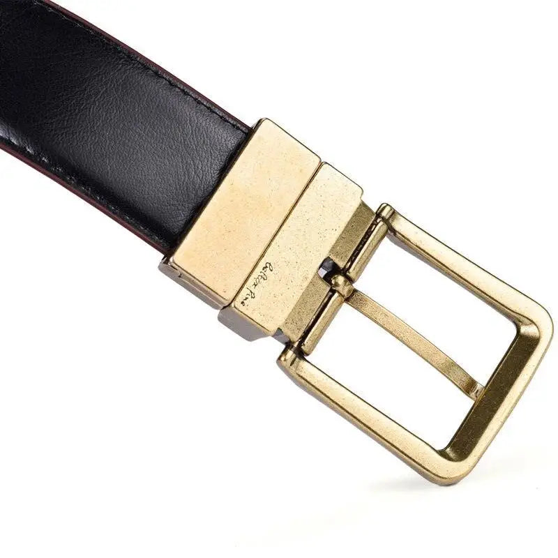 Isaac Men’s Reversible Leather Belt with Gold Buckle for stylish men’s accessories