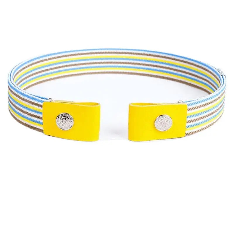 Araldo belt featuring striped design with yellow leather accents for stylish jeans