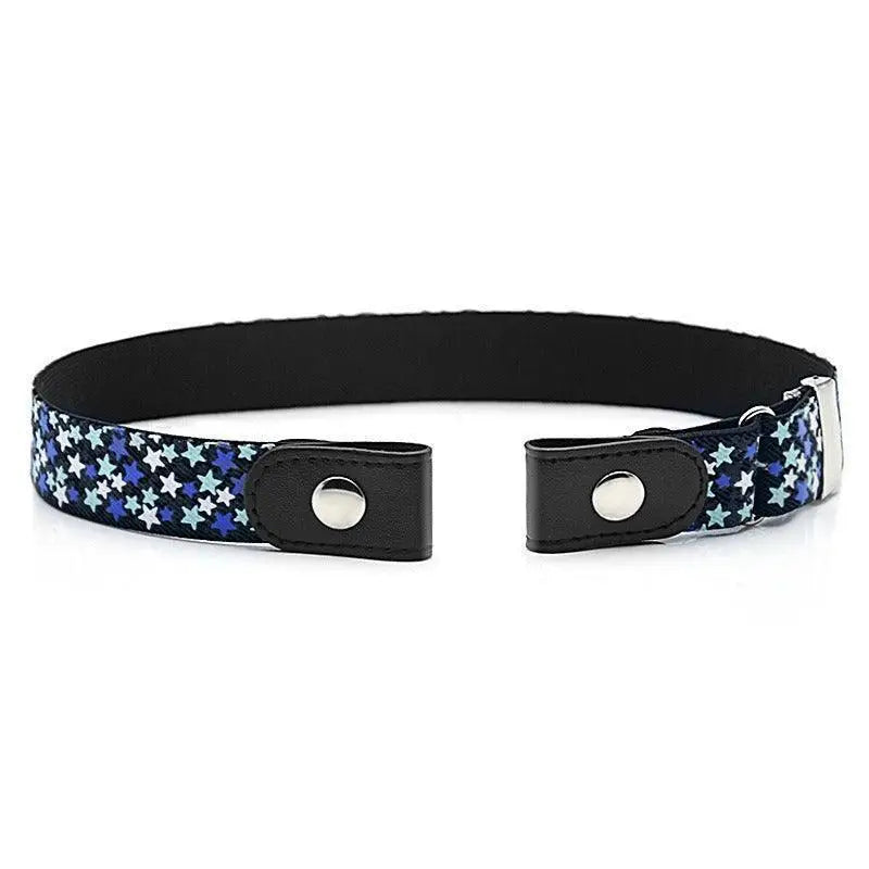 Star-patterned elastic belt with a buckle-free design for modern fashion style