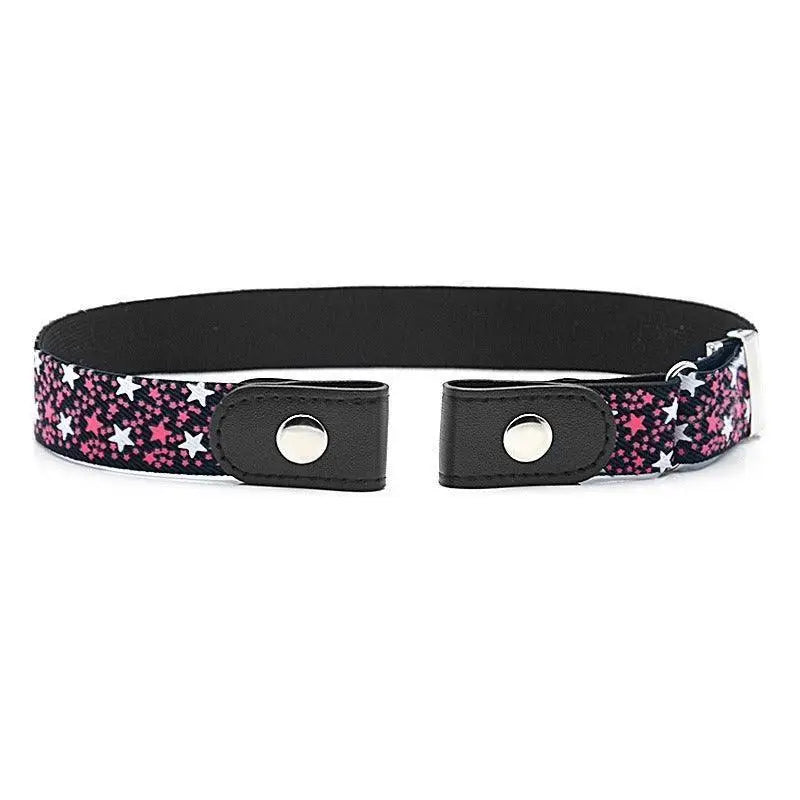 Star-patterned buckle-free elastic belt displayed in the Star-Patterned Buckle-Free Elastic Belt product image