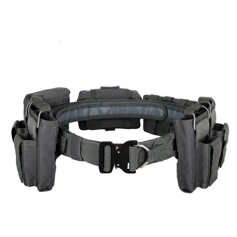 Gray tactical utility belt from the Molle 6-piece Grimkel Tactical Fanny Pack and Belt
