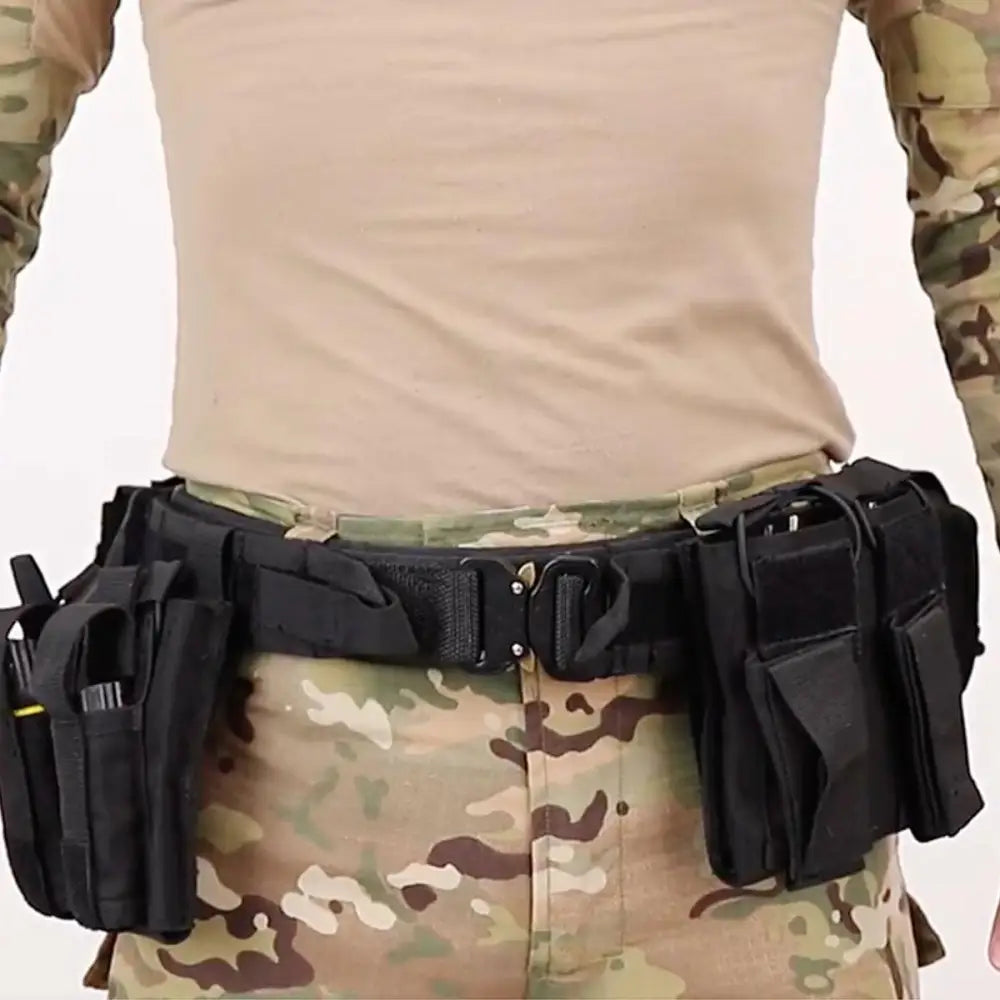 Tactical belt with pouches from Black Molle 6-Piece Grimkel Tactical Fanny Pack and Belt