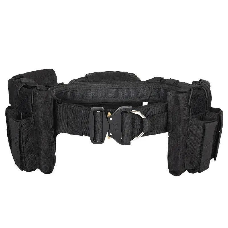 Black Molle 6-Piece Grimkel Tactical Fanny Pack and Belt with pouches and tactical design