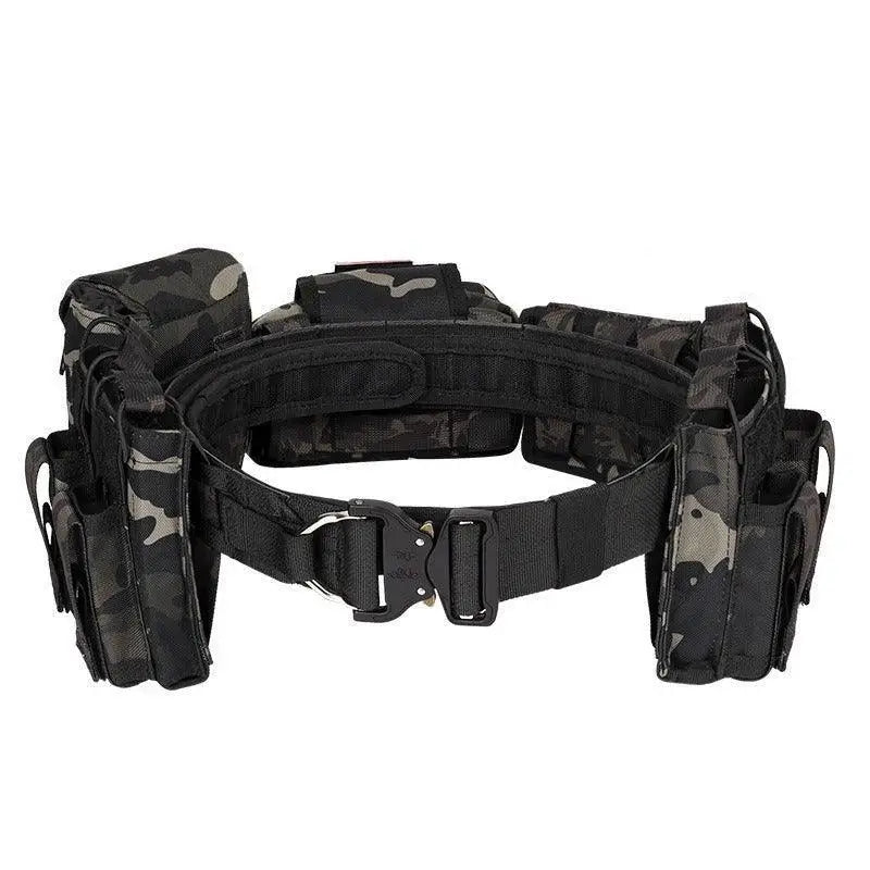 Camouflage tactical belt with pouches from Black Molle 6-Piece Grimkel Tactical Fanny Pack and Belt