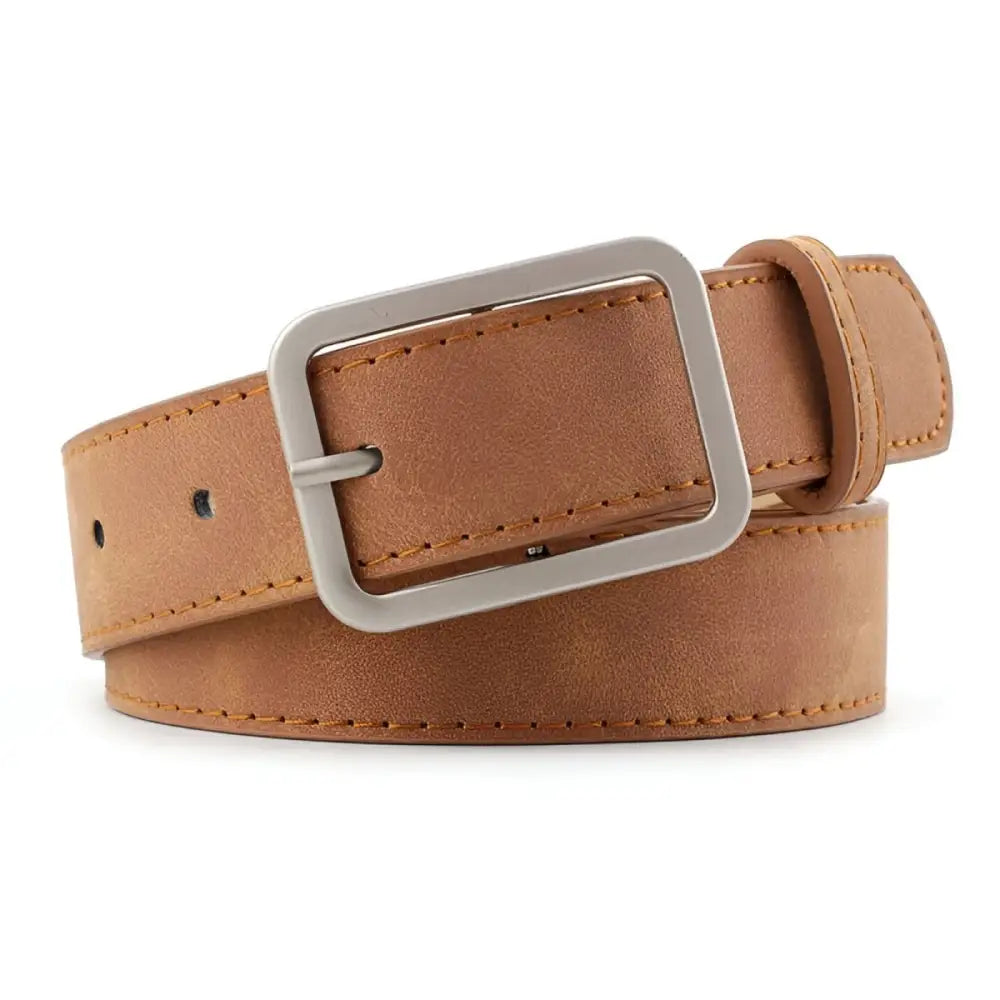 Brown leather belt with silver buckle from Assorted Leather Belts Collection