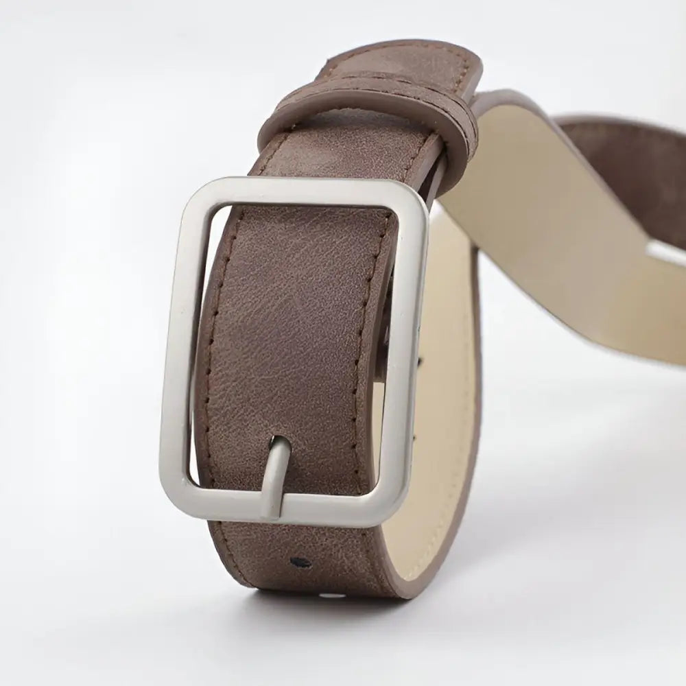 Brown leather belt with silver buckle from Assorted Leather Belts with Silver Buckles collection