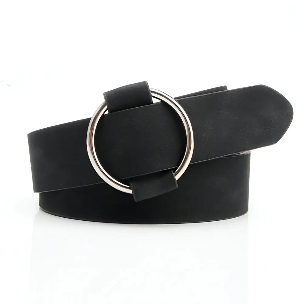 Black belt with a silver ring buckle from Taupe and Brown Belts collection