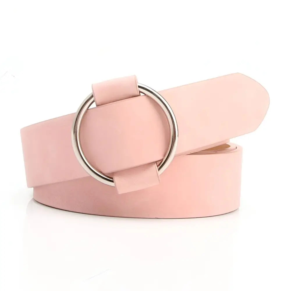 Pink belt with silver ring buckle from Taupe and Brown Belts collection