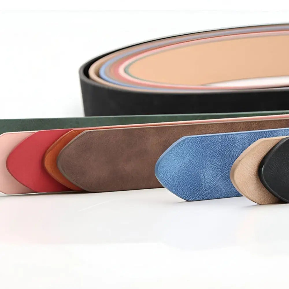Colorful leather belt straps from Taupe and Brown Belts with Silver or Circular Buckles collection