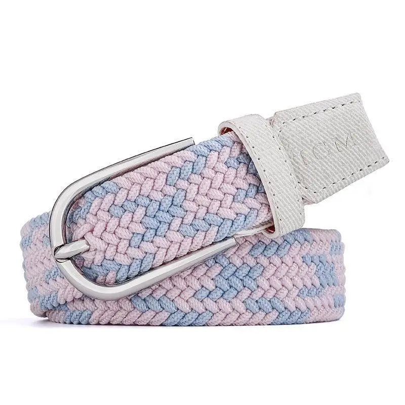 Pastel braided belt with silver buckle paired with Denim Shorts for a stylish look