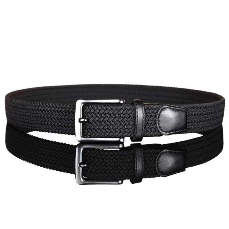Black braided belts from the Darius Men’s Elastic Braided Belt collection