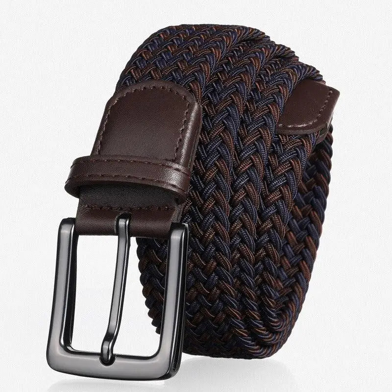 Darius Men’s Elastic Braided Belt with Leather Accents in Various Colors