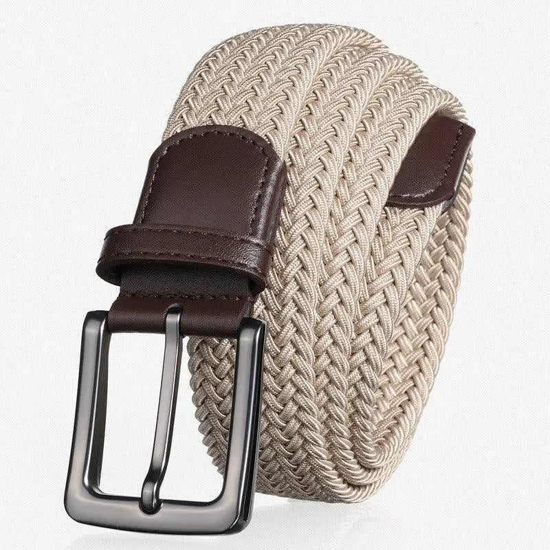 Kameron Elastic Braided Belt for Men and Women with leather accents and adjustable fit