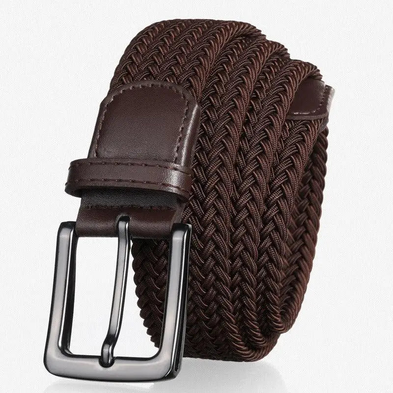 Kameron Elastic Braided Belt for Men and Women with Silver Buckle