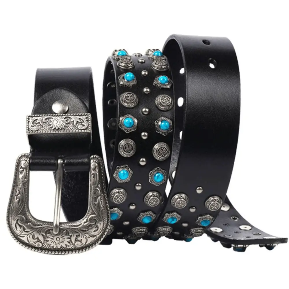 Freda Western Belt with turquoise and silver embellishments, stylish western belt accessory