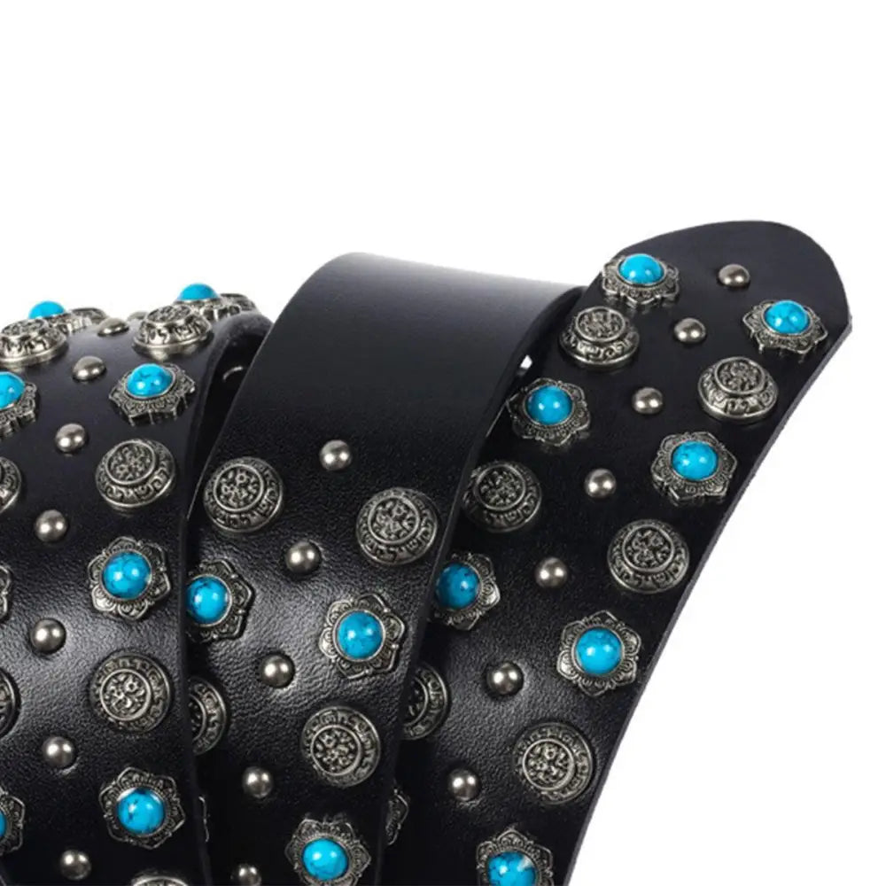 Freda Western Belt with turquoise and silver embellishments, stylish western belt accessory