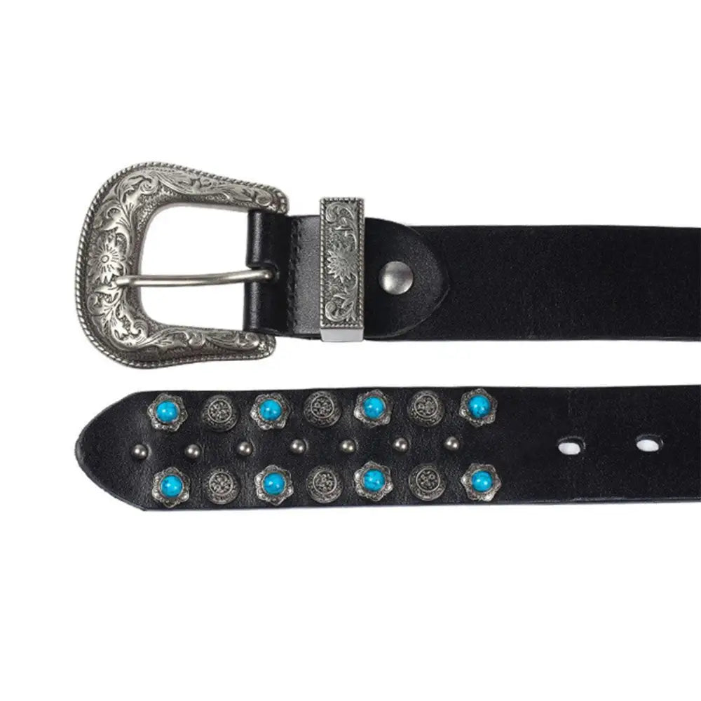 Freda Western Belt with turquoise and silver embellishments, stylish western belt accessory