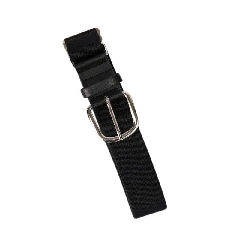 Black elastic belt with silver buckle from Colorful Elastic Belts with Silver Buckles for Casual Wear