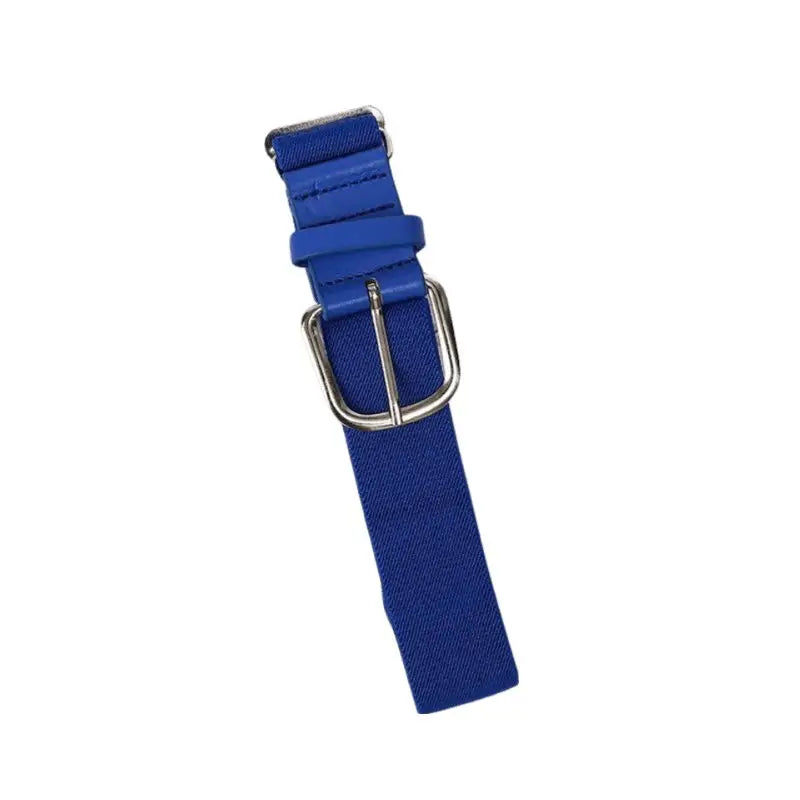 Blue elastic belt with a silver buckle from Colorful Elastic Belts for Casual Wear