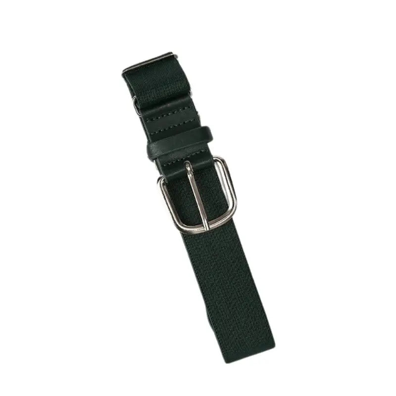 Green elastic belt with silver buckle from Colorful Elastic Belts for Casual Wear