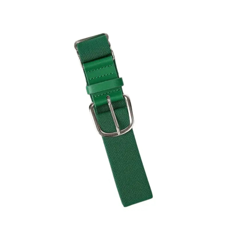 Green elastic belt with a silver buckle from Colorful Elastic Belts for Casual Wear