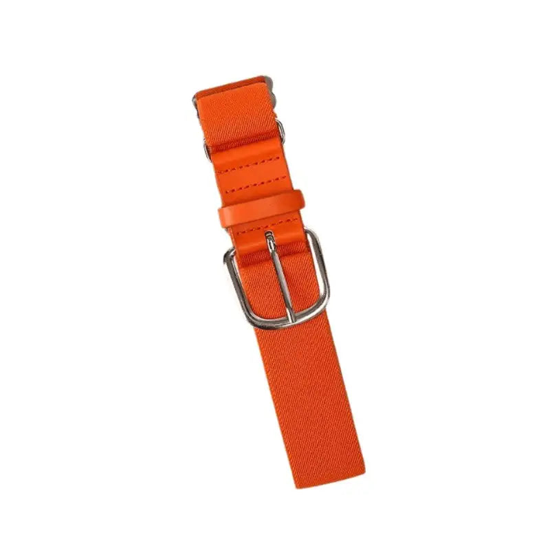 Orange canvas belt with silver buckle for casual wear in the Colorful Elastic Belts collection