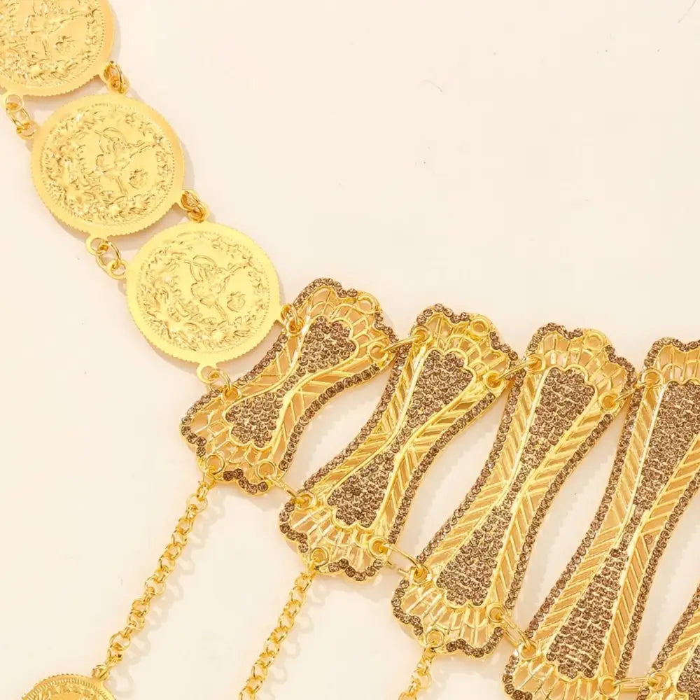 Gold-toned coin and filigree belt from the Moroccan belt collection
