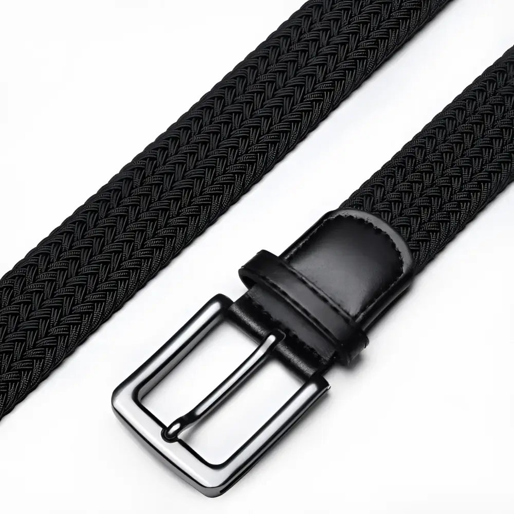 Kameron Elastic Braided Belt for Men and Women with Silver Buckle