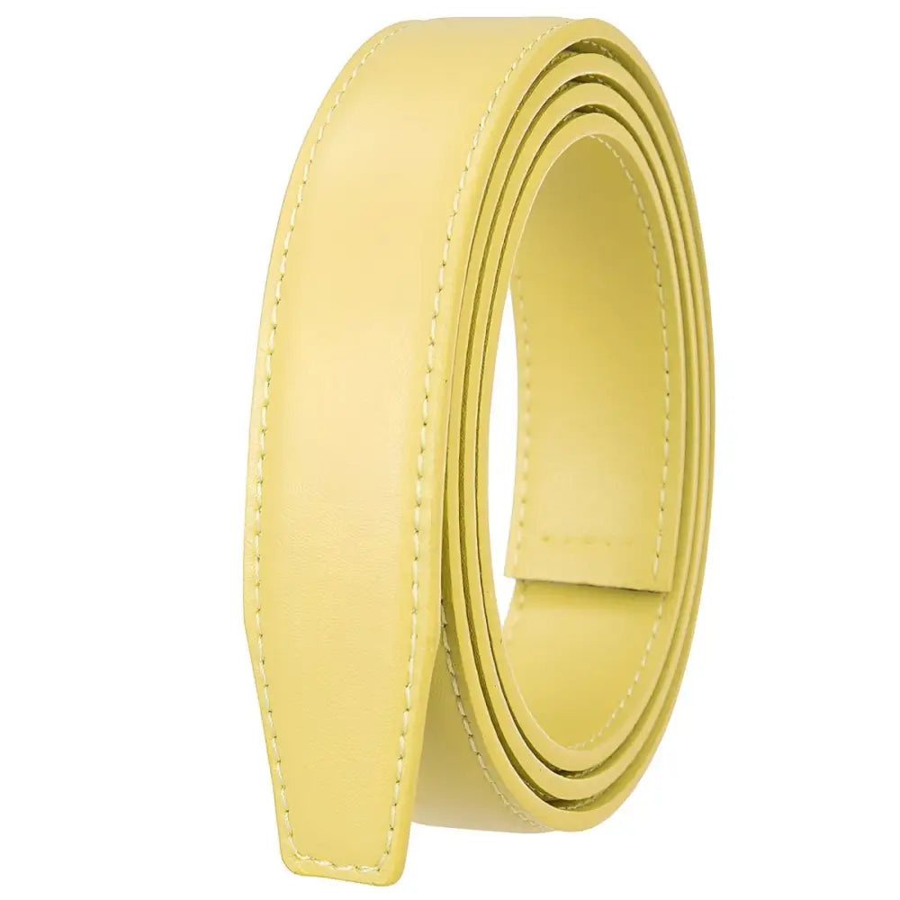 Yellow leather belt strap for refined aesthetics in Leather Belt Straps collection