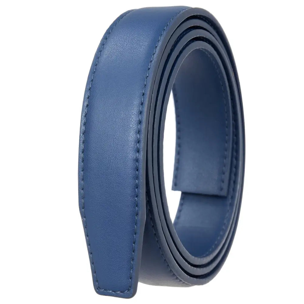 Blue leather belt strap for refined aesthetics in Leather Belt Straps collection