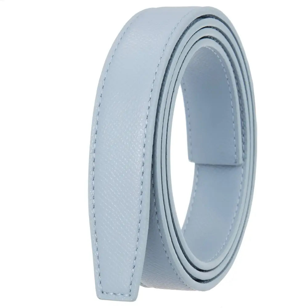 Light blue faux leather strap for fashionable wear on Purple and Pink Faux Leather Belt Strap
