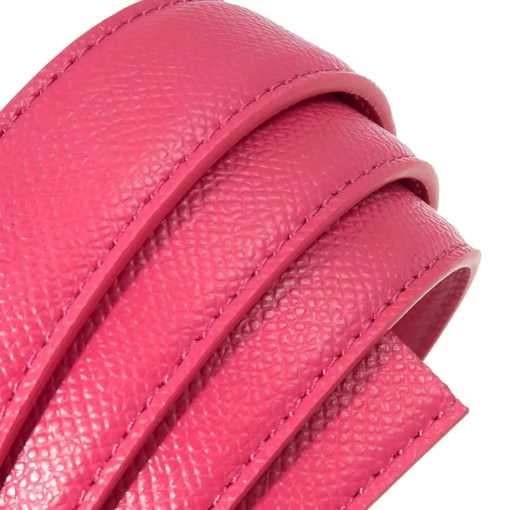 Rolled pink faux leather strap for fashionable wear in Purple and Pink Faux Leather Belt Strap