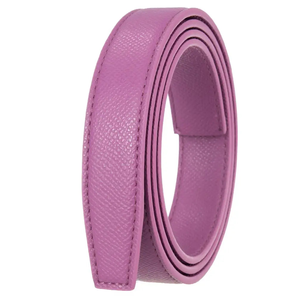 Rolled purple faux leather strap for fashionable wear on Purple and Pink Faux Leather Belt Strap
