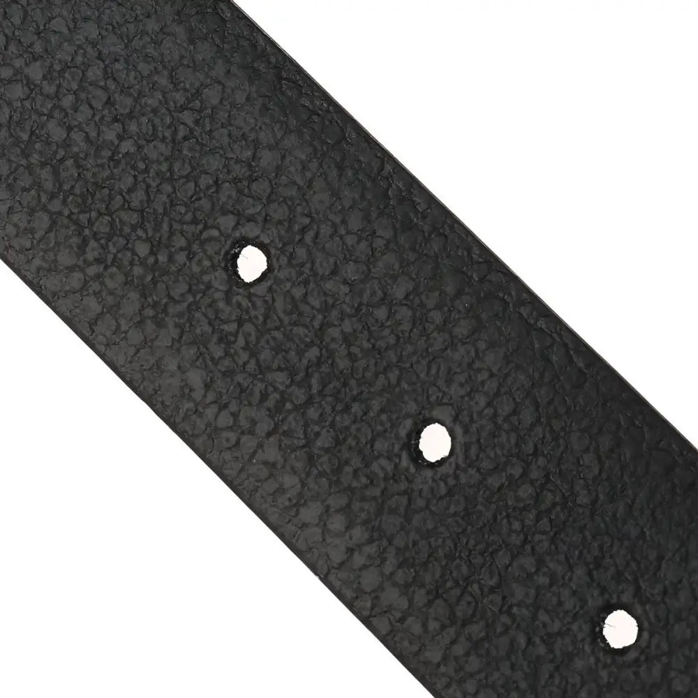 Black textured Maloney Leather Belt with holes and leather strap for a stylish look