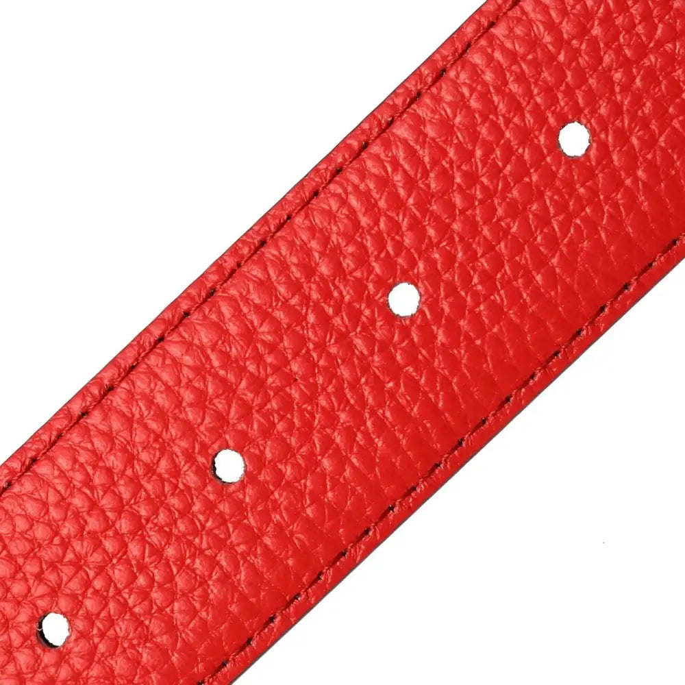 Red leather belt with holes from Black Leather Belt with Red Interior collection