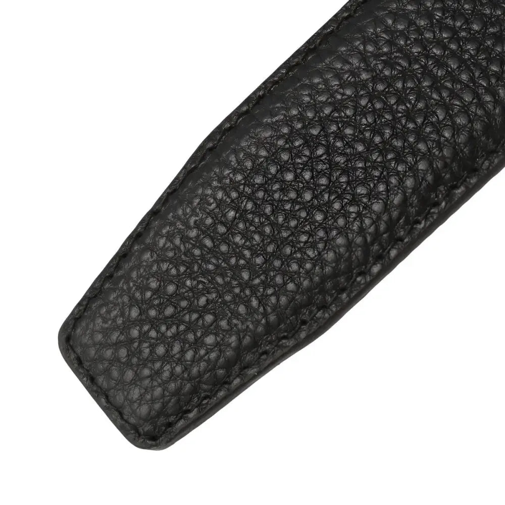 Black textured leather strap from Black Leather Belt with Red Interior product image