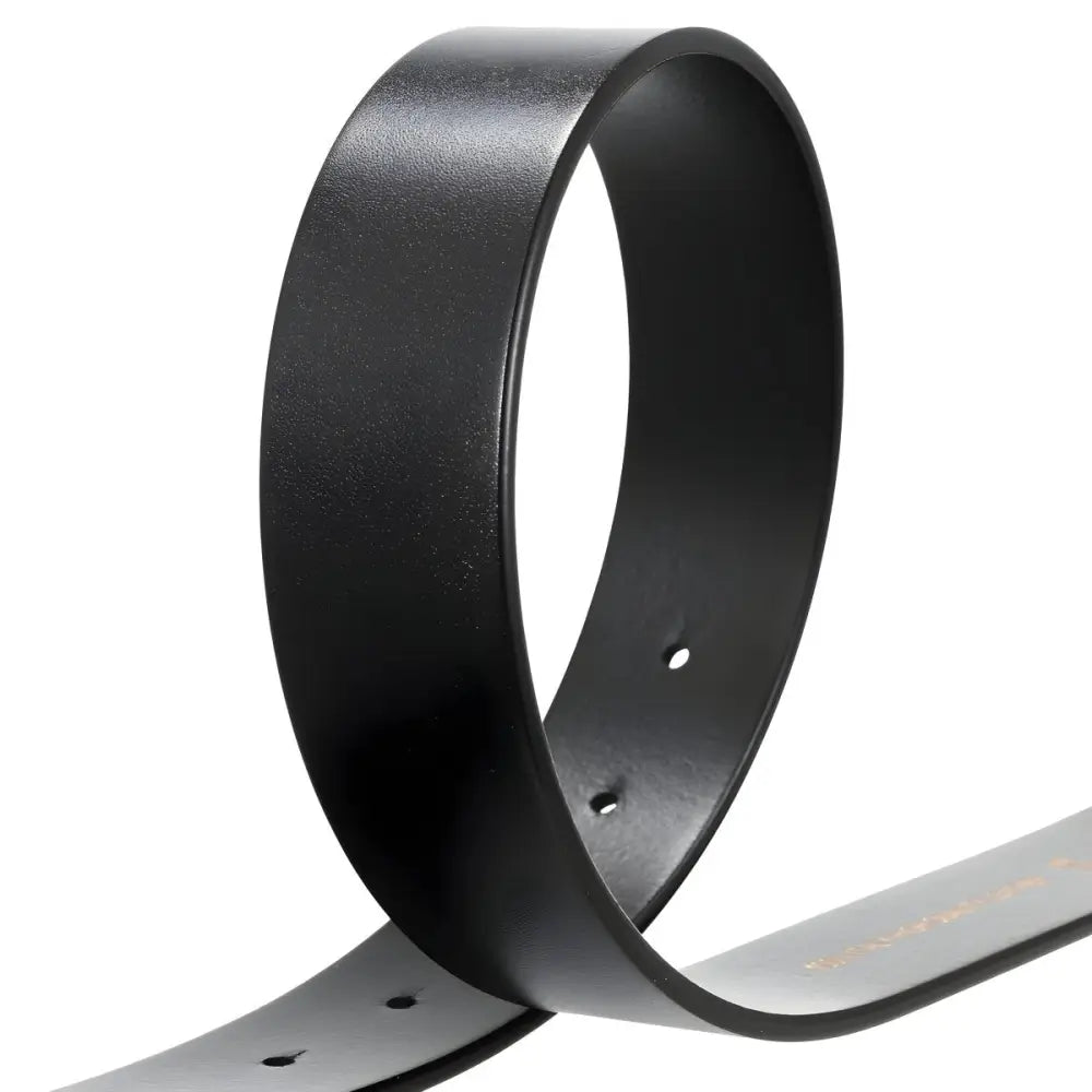 Black leather belt strap with loop for a classic look and secure fit