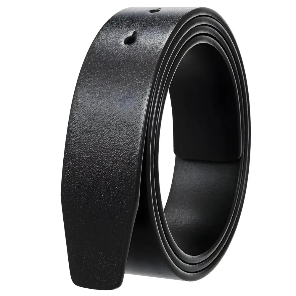 Black leather belt strap with dual straps for a classic, stylish belt accessory