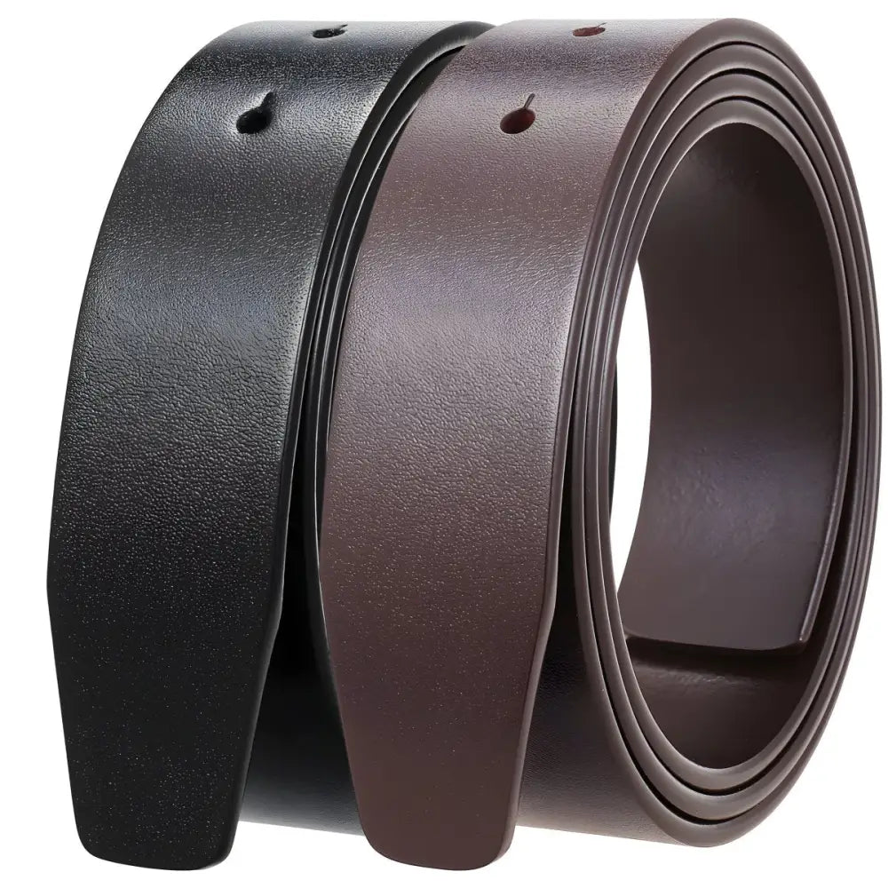 Black leather belt strap with dual straps for a classic and stylish look