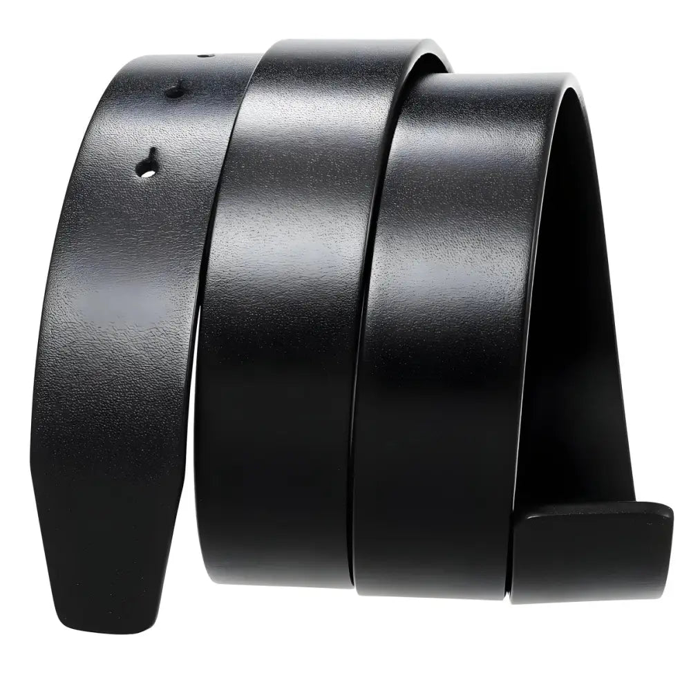 Black leather belt strap with dual straps for a classic men’s accessory