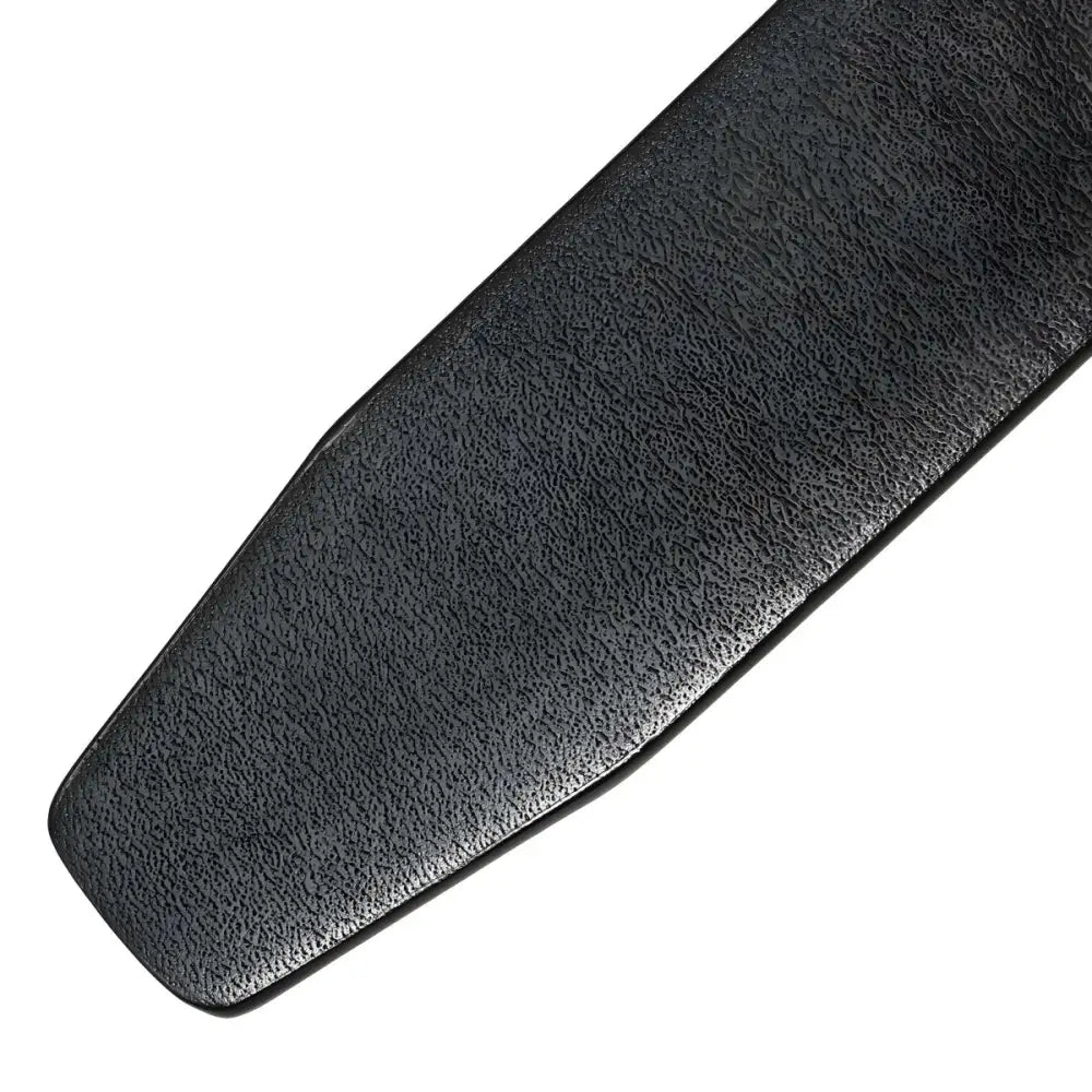 Black textured belt end for the black leather belt strap with dual straps, classic style