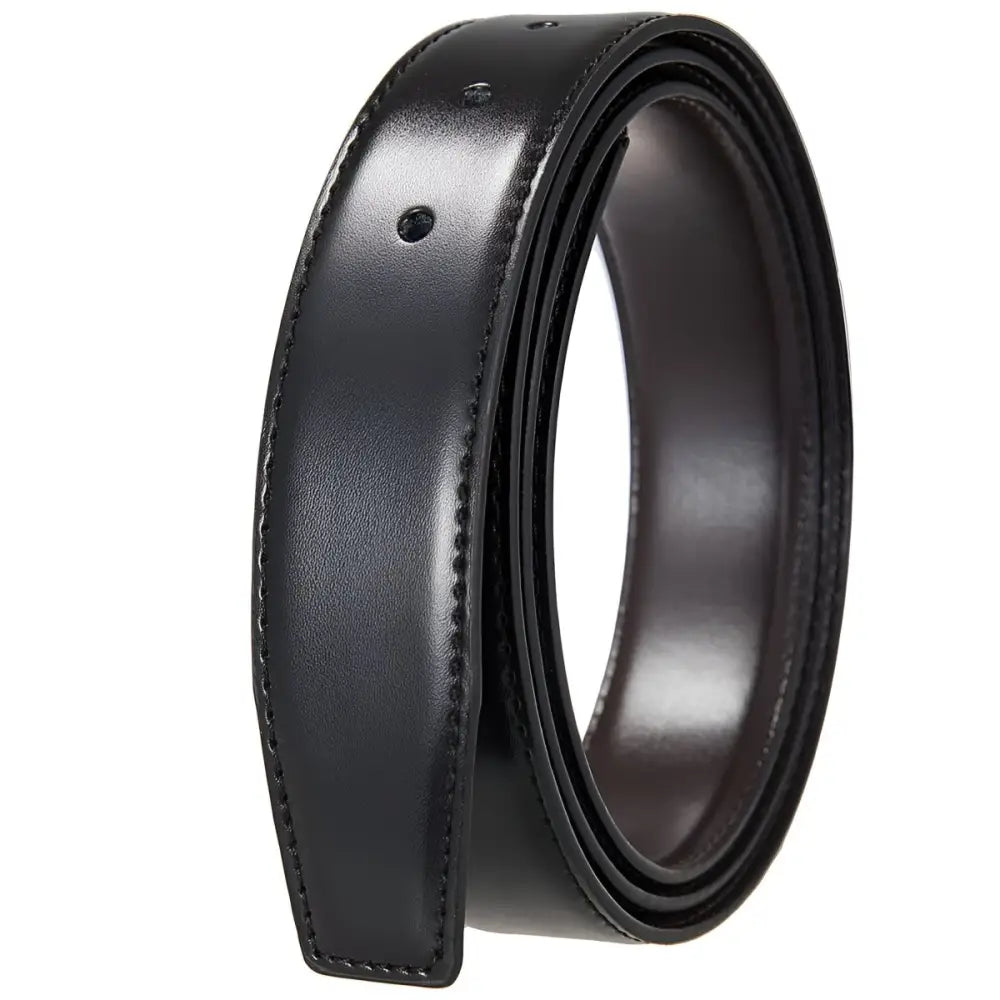Black leather belt strap from Coiled Black Leather Belt Set for everyday wear