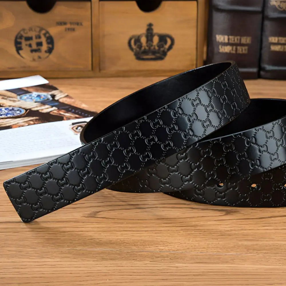 Myron Belt with textured leather and embossed patterned design for stylish accessory use