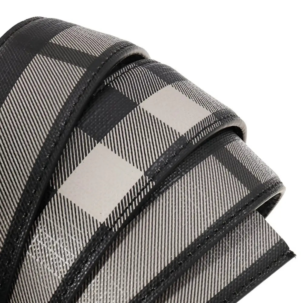Edmond Checkered Leather Belt with Plaid Pattern showcasing stylish checkered leather belt strap