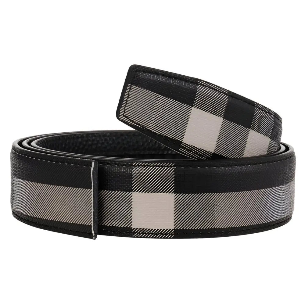 Black and white checkered leather belt strap from Edmond Checkered Leather collection