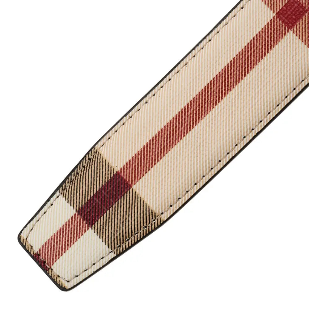 Edmond Checkered Leather Belt with Plaid Pattern showcasing stylish checkered leather belt strap